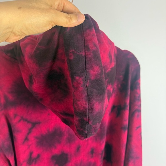 Arlunga Design Artistic Dye Red & Purple Long Sleeve Hoodie Size XL - Picture 12 of 12